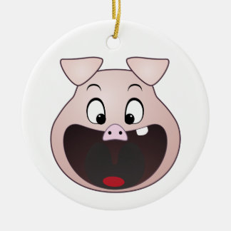 pig head ceramic ornament