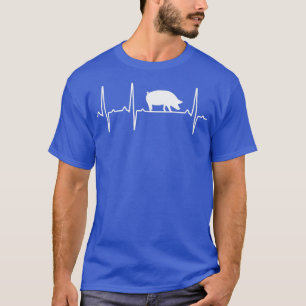 Pig Heartbeat Gift For Men Women Boar Pork Swine L T-Shirt
