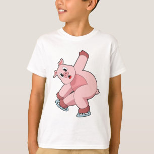 Pig Ice skating Ice skates T-Shirt