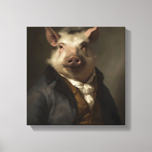 Pig In a Suit Animal Art Animal in a Suit Canvas Print