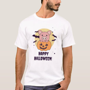 Pig In Pumpkin Sweet Pigs Happy Halloween T-Shirt
