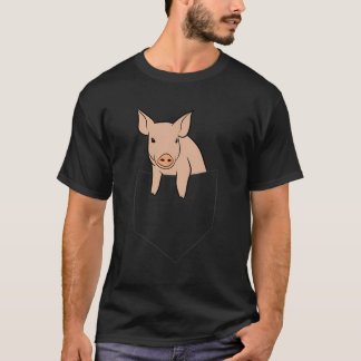 Pig In The Pocket Funny Pig Kids Pocket Pig T-Shirt
