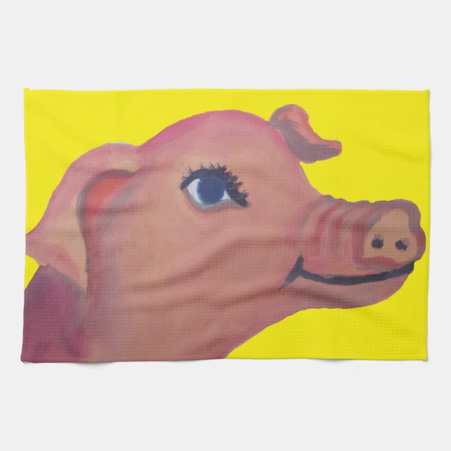 pig kitchen towel (Horizontal)