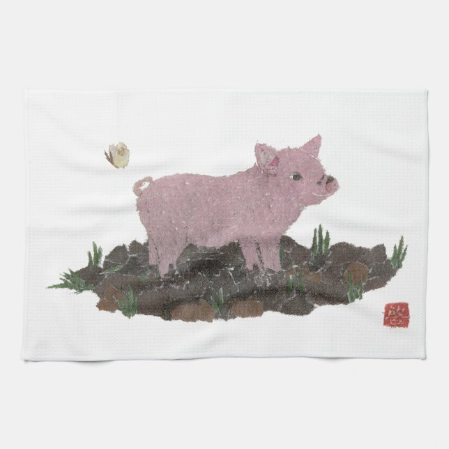 Pig Kitchen Towel (Horizontal)