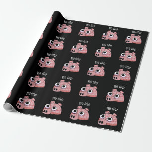Pig-loo Funny Igloo Pun Dark BG Wrapping Paper