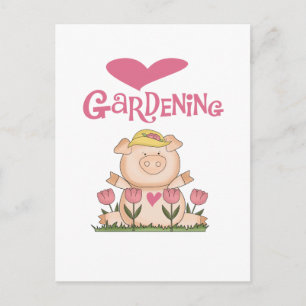 Pig Love Gardening Tshirts and Gifts Postcard