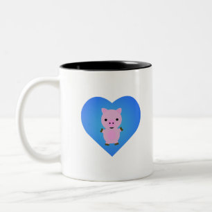 Pig Love Two-Tone Coffee Mug