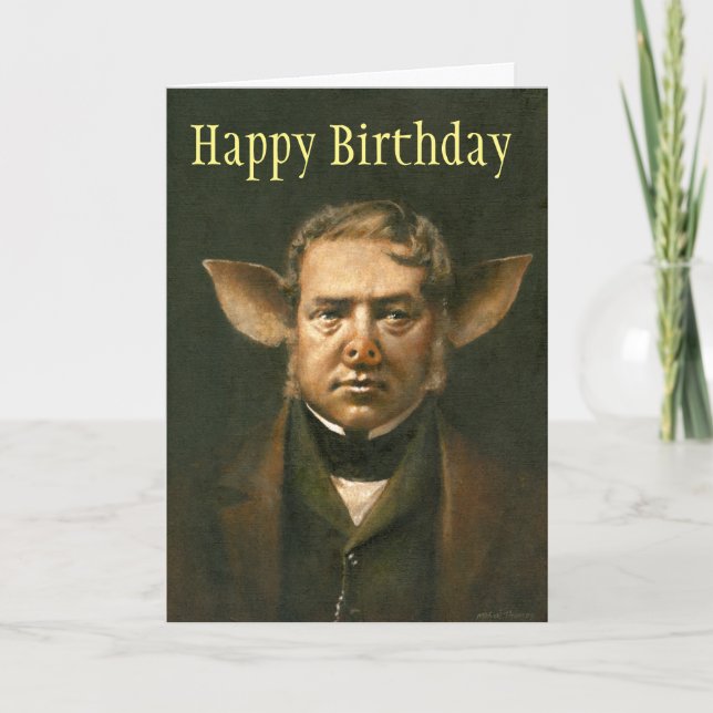 Pig Man Birthday Card (Front)