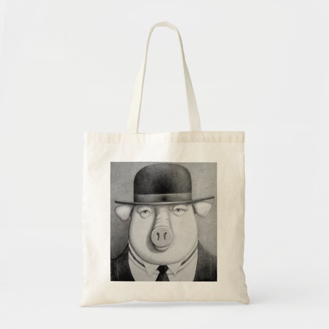 Pig Man Tote or Book Bag (Front)