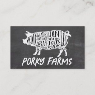 Pig Meat Cuts Diagram   Butcher Business Card