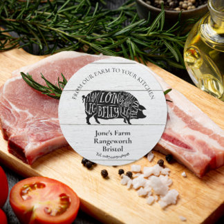 pig  meat farmer marketing produce butcher farmer classic round sticker