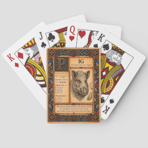 Pig, Medieval Bestiary Art Playing Cards