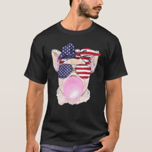 Pig Merica 4th Of July Patriotic Girls Kid America T-Shirt