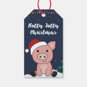 Pig Merry Christmas Animals Pigs Gift Tags