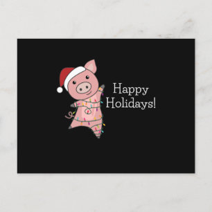Pig Merry Christmas Animals Pigs Postcard
