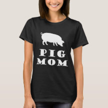Pig Mom Loves Pigs White Silhouette