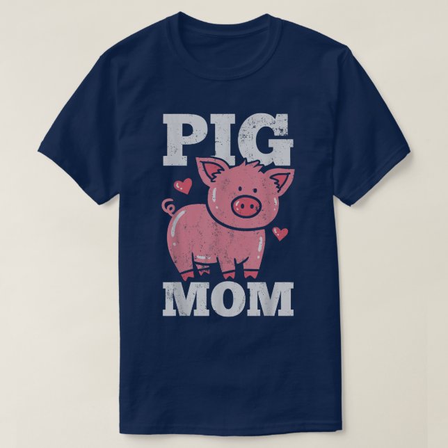 Pig Mom Mama Heart Cute  T-Shirt (Design Front)