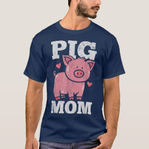 Pig Mom Mama Heart Cute  T-Shirt
