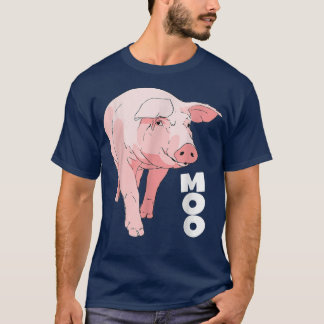 Pig Moo Funny Cow 4589  T-Shirt
