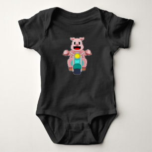Pig Motorcycle Baby Bodysuit