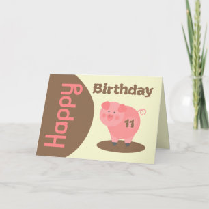 Pig Mud Puddle Birthday Card