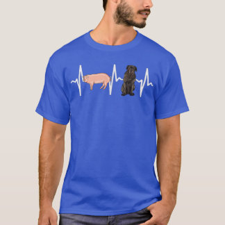 Pig Neapolitan Mastiff Heartbeat Dog Lover  T-Shirt