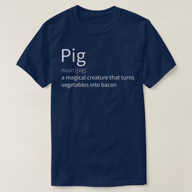 Pig Noun A Magical Creature Barbeque Grilling BBQ  T-Shirt (Design Front)