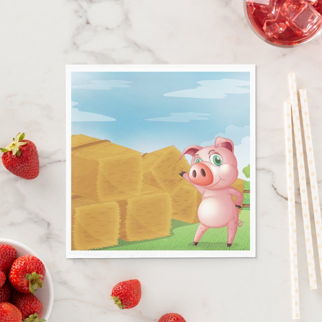 Pig On A Farm Napkin (Creator Uploaded)