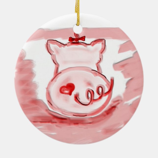 Pig ornament, fun gift ornament for pig lovers (Back)