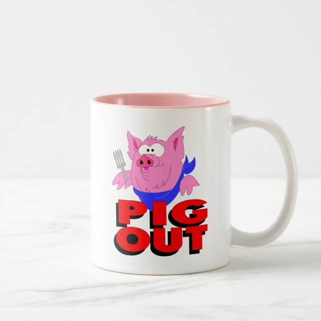pig out Two-Tone coffee mug (Right)