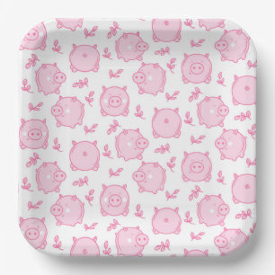 Pig Paper Plates, Barnyard Animal Party Plate
