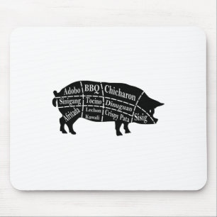 Pig Parts Filipino Food Bbq Pinoy Adobo Funny Pork Mouse Pad