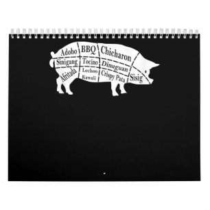 Pig Parts Food BBQ Pinoy Adobo Lovers Gift Calendar