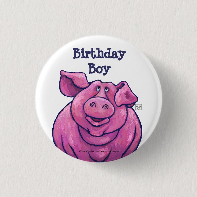 Pig Party Centre 1 Inch Round Button (Front)