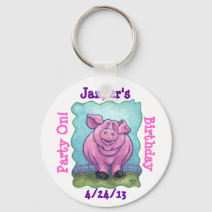 Pig Party Centre Keychain