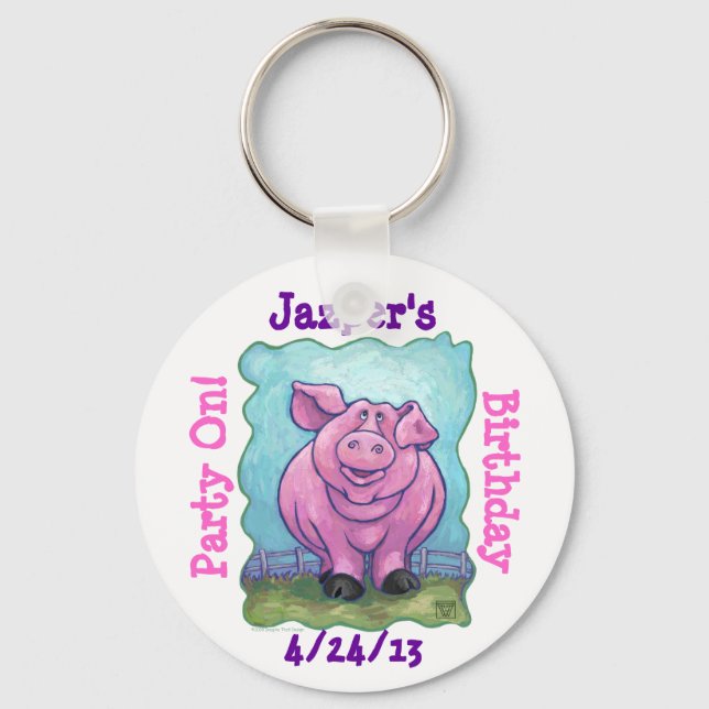 Pig Party Centre Keychain (Front)