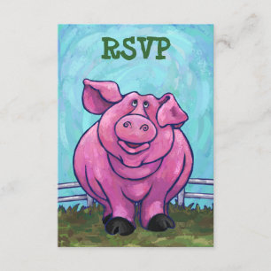 Pig Party Centre RSVP Cards