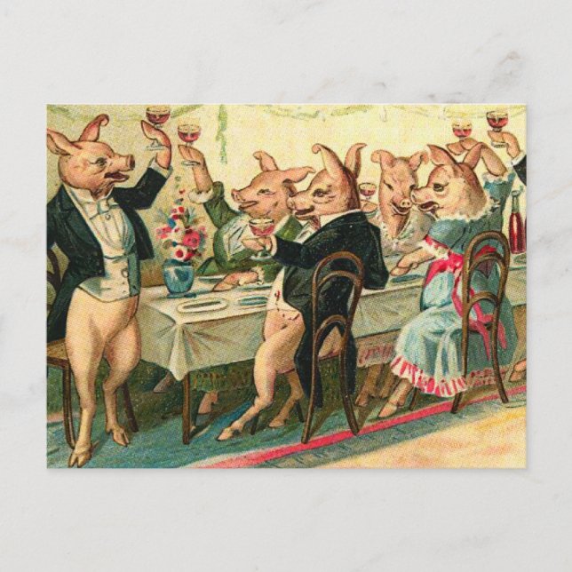 Pig Party Postcard (Front)
