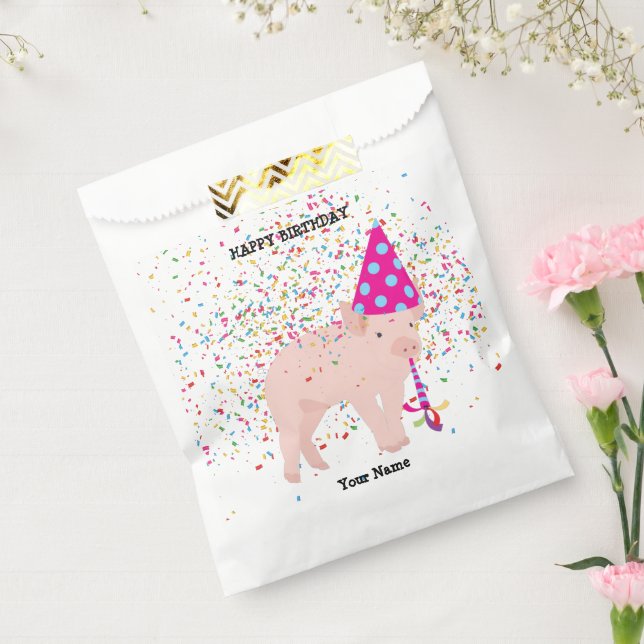 Pig Partying - Animals at Birthday Party Favour Bag (Sealed)