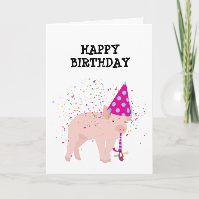 Pig Partying - Animals Having a Party Card (Front)