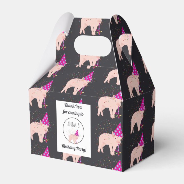 Pig Partying - Animals Having a Party Favor Box (Front Side)