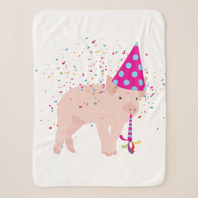 Pig Partying - Animals Having a Party Sherpa Blanket (Front)