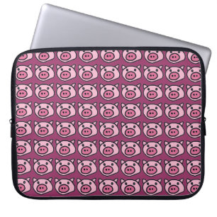 pig patterns oink oink laptop sleeve