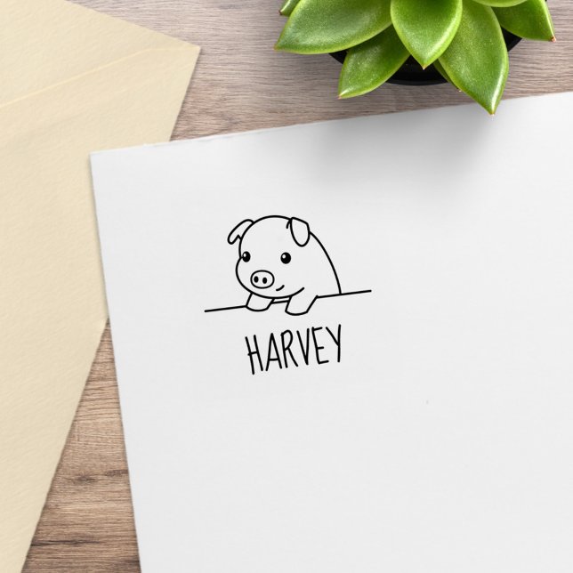 Pig Peeking out 1x1 Rubber Stamp (Creator Uploaded)