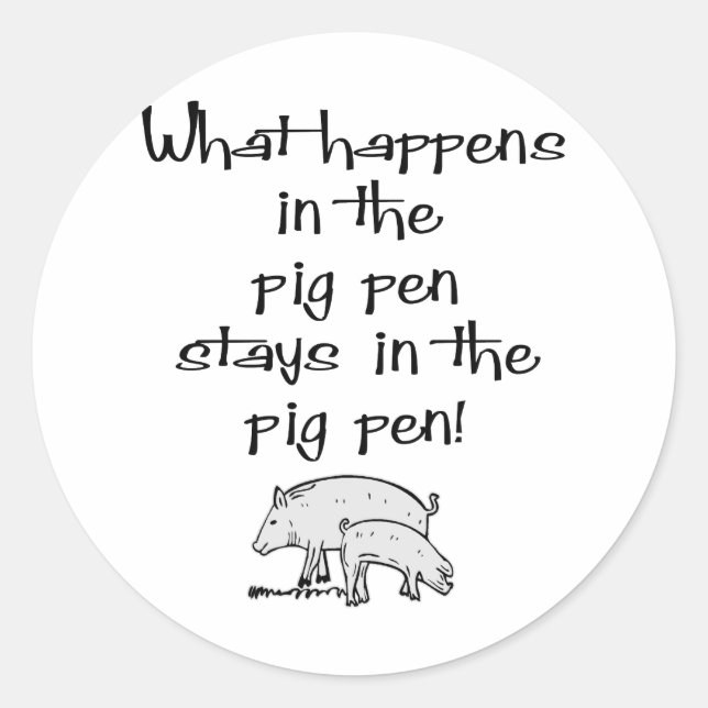 Pig Pen Classic Round Sticker (Front)