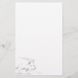 Pig Pencil Drawing Stationery