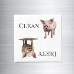 Pig Piggy Clean Dirty Dishwasher Magnet<br><div class="desc">This design was created though digital art. It may be personalized in the area provide or customizing by choosing the click to customize further option and changing the name, initials or words. You may also change the text colour and style or delete the text for an image only design. Contact...</div>