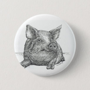 Pig Piglet 2 Inch Round Button