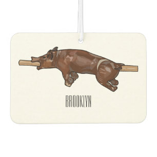 Pig roast / hog roast cartoon illustration air freshener