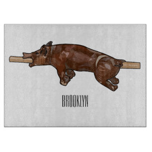 Pig roast / hog roast cartoon illustration cutting board